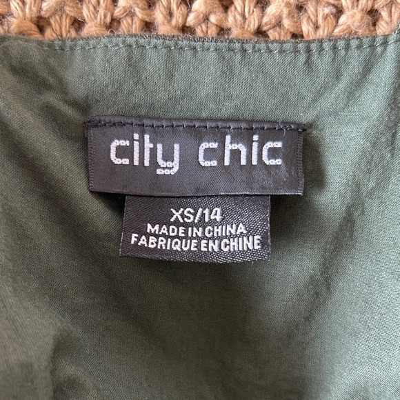 City Chic Olive 🫒 Green Jumpsuit size XS 14 cotton and linen blend - Picture 9 of 10